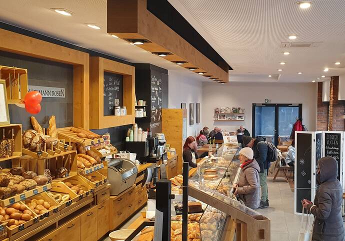 Mangelmann Rosen Bäckerei Frühstück, Brunchen, Hanau, Brötchen, Ei, Rührei, Lachs, Wurst, Käse