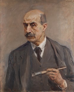 Max Liebermann, Selbstbildnis mit Pinsel, 1913, Öl auf Lwd