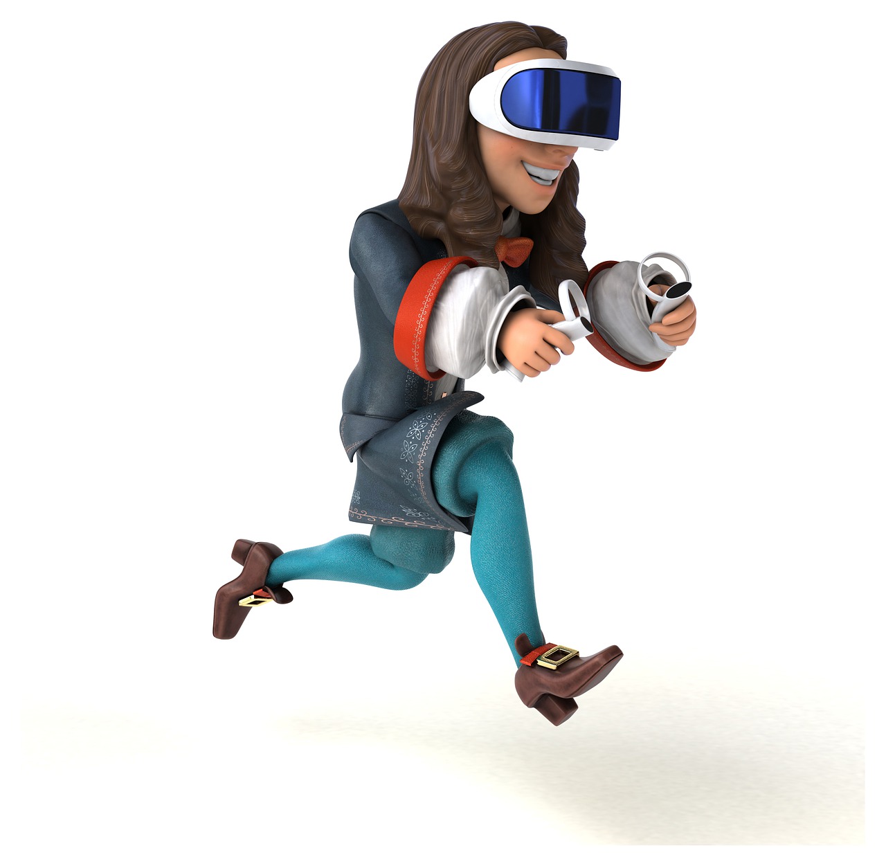 Comic figur mit VR Brille